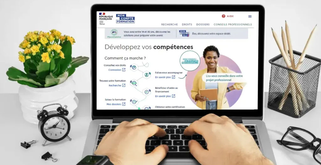 Consultation des droits à la formation sur la plateforme Mon Compte Formation depuis un ordinateur